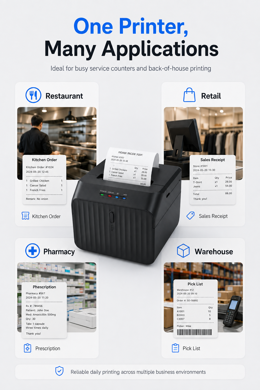 JSL-5010 58mm thermal receipt printer key specifications