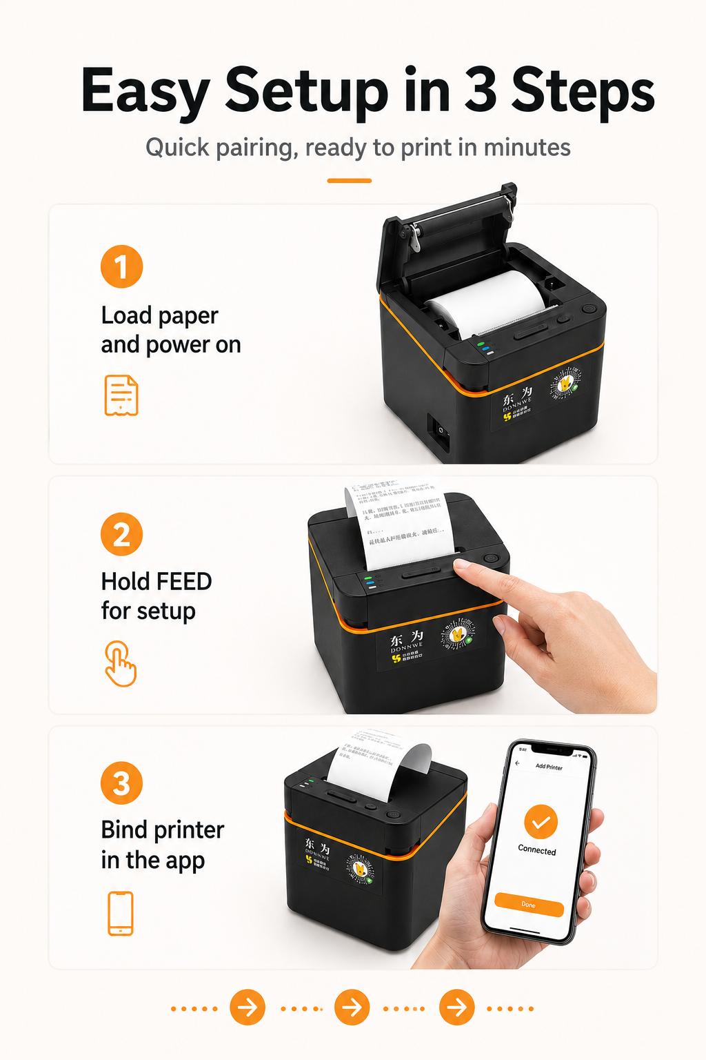 JL-310 thermal receipt printer easy setup and connection